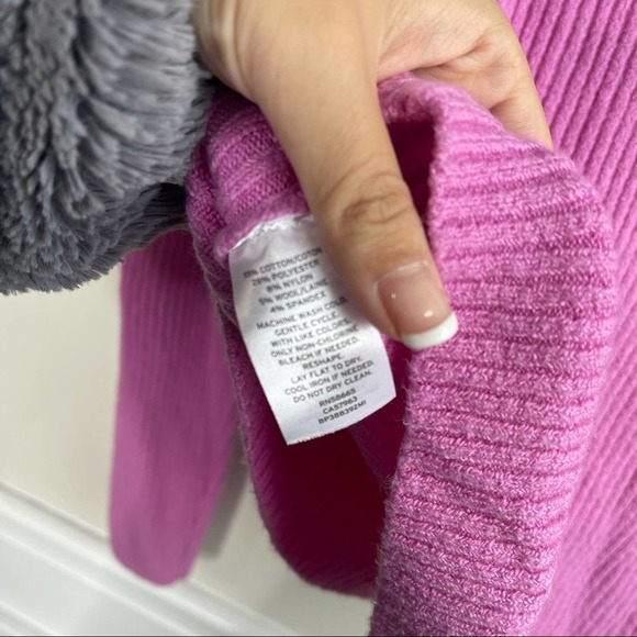 BP purple funnel neck‎ wool blend ribbed sweater size medium - Picture 7 of 7